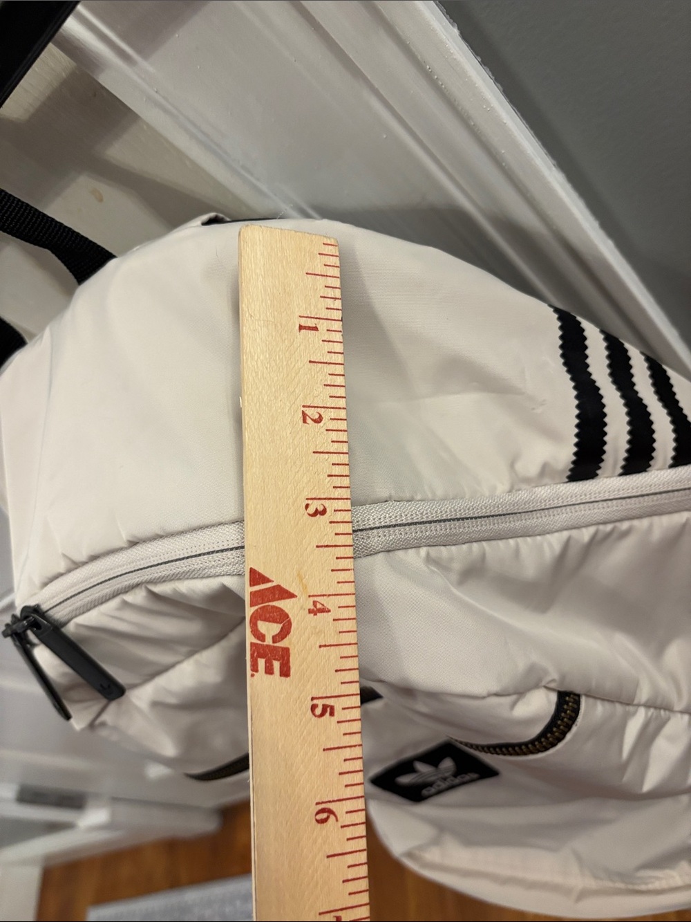adidas Cream/Off-White Backpack with Trefoil Patch - Picture 4 of 4